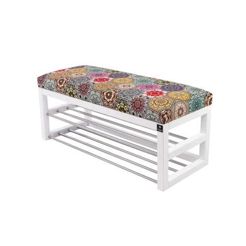 Ławka Pufa Tapicerowana Siedzisko Gładkie Hexagony Mandala LPG-5 Rozmiary od 50 cm do 200 cm