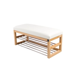 Ławka Pufa Tapicerowana Siedzisko Gładkie Ekoskóra Biały LPG-5 Rozmiary od 50 cm do 200 cm