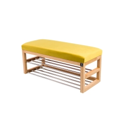 Ławka Pufa Tapicerowana Siedzisko Gładkie Żółcień Cytrynowa LPG-5 Rozmiary od 50 cm do 200 cm