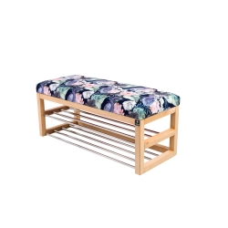 Ławka Pufa Tapicerowana Siedzisko Gładkie Akwarela Kwiaty Ptaki LPG-5 Rozmiary od 50 cm do 200 cm