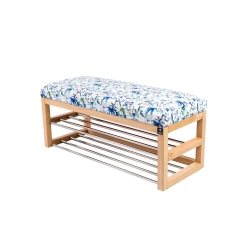 Ławka Pufa Tapicerowana Siedzisko Gładkie Kwiaty Malowane LPG-5 Rozmiary od 50 cm do 200 cm