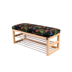 Ławka Pufa Tapicerowana Siedzisko Gładkie Liście Maki Koliber LPG-5 Rozmiary od 50 cm do 200 cm