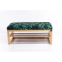 Ławka Pufa Tapicerowana Siedzisko Gładkie Liście Tropikalne LPG-5 Rozmiary od 50 cm do 200 cm