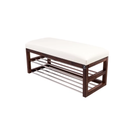 Ławka Pufa Tapicerowana Siedzisko Gładkie Ekoskóra Biały LPG-5 Rozmiary od 50 cm do 200 cm