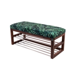 Ławka Pufa Tapicerowana Siedzisko Gładkie Liście Tropikalne LPG-5 Rozmiary od 50 cm do 200 cm