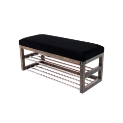 Ławka Pufa Tapicerowana Siedzisko Gładkie Czarny LPG-5 Rozmiary od 50 cm do 200 cm