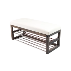 Ławka Pufa Tapicerowana Siedzisko Gładkie Ekoskóra Biały LPG-5 Rozmiary od 50 cm do 200 cm