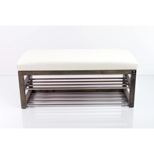 Ławka Pufa Tapicerowana Siedzisko Gładkie Ekoskóra Biały LPG-5 Rozmiary od 50 cm do 200 cm