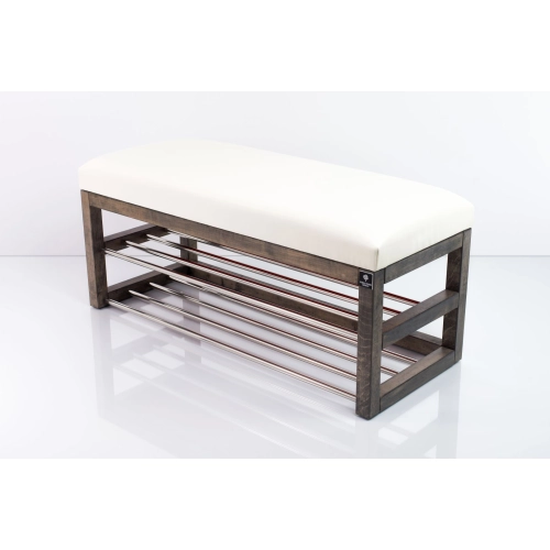 Ławka Pufa Tapicerowana Siedzisko Gładkie Ekoskóra Biały LPG-5 Rozmiary od 50 cm do 200 cm