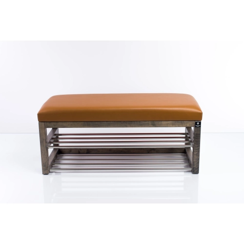 Ławka Pufa Tapicerowana Siedzisko Gładkie Ekoskóra Brąz LPG-5 Rozmiary od 50 cm do 200 cm