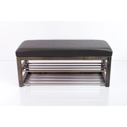 Ławka Pufa Tapicerowana Siedzisko Gładkie Ekoskóra Grafit LPG-5 Rozmiary od 50 cm do 200 cm