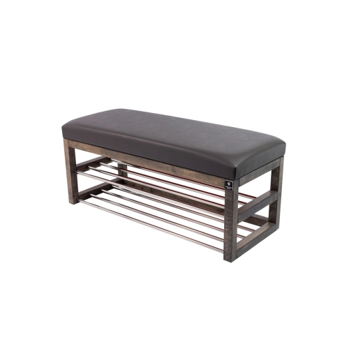 Ławka Pufa Tapicerowana Siedzisko Gładkie Ekoskóra Grafit LPG-5 Rozmiary od 50 cm do 200 cm