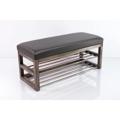 Ławka Pufa Tapicerowana Siedzisko Gładkie Ekoskóra Grafit LPG-5 Rozmiary od 50 cm do 200 cm