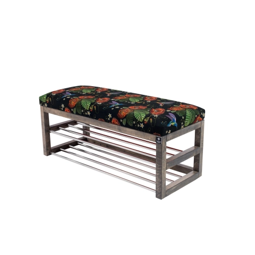 Ławka Pufa Tapicerowana Siedzisko Gładkie Liście Maki Koliber LPG-5 Rozmiary od 50 cm do 200 cm