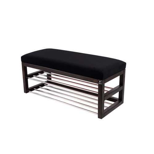 Ławka Pufa Tapicerowana Siedzisko Gładkie Czarny LPG-5 Rozmiary od 50 cm do 200 cm