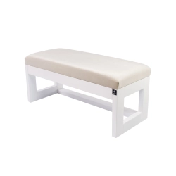 Ławka Pufa Tapicerowana Siedzisko Gładkie Biała LPG-16 Rozmiary od 50 cm do 200 cm