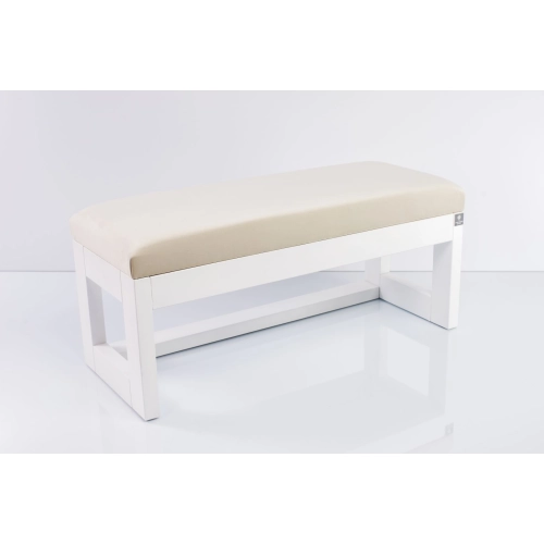 Ławka Pufa Tapicerowana Siedzisko Gładkie Biała LPG-16 Rozmiary od 50 cm do 200 cm