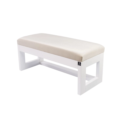 Ławka Pufa Tapicerowana Siedzisko Gładkie Biała LPG-16 Rozmiary od 50 cm do 200 cm