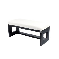 Ławka Pufa Tapicerowana Siedzisko Gładkie Ekoskóra Biały LPG-6 Rozmiary od 50 cm do 200 cm