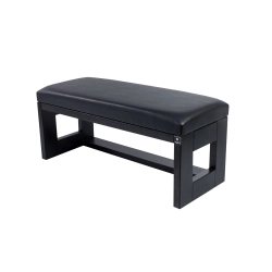 Ławka Pufa Tapicerowana Siedzisko Gładkie Ekoskóra Czarny LPG-6 Rozmiary od 50 cm do 200 cm