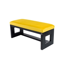 Ławka Pufa Tapicerowana Siedzisko Gładkie Żółcień Cytrynowa LPG-6 Rozmiary od 50 cm do 200 cm
