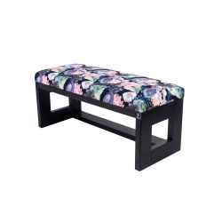 Ławka Pufa Tapicerowana Siedzisko Gładkie Akwarela Kwiaty Ptaki LPG-6 Rozmiary od 50 cm do 200 cm
