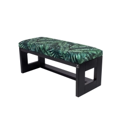 Ławka Pufa Tapicerowana Siedzisko Gładkie Liście Tropikalne LPG-6 Rozmiary od 50 cm do 200 cm