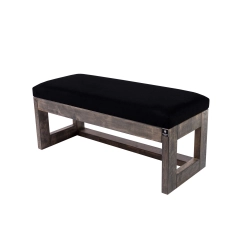 Ławka Pufa Tapicerowana Siedzisko Gładkie Czarny LPG-16 Rozmiary od 50 cm do 200 cm