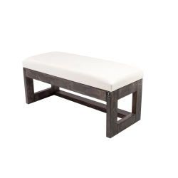 Ławka Pufa Tapicerowana Siedzisko Gładkie Ekoskóra Biały LPG-16 Rozmiary od 50 cm do 200 cm