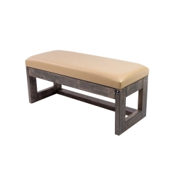 Ławka Pufa Tapicerowana Siedzisko Gładkie Ekoskóra Beż LPG-16 Rozmiary od 50 cm do 200 cm