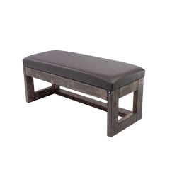 Ławka Pufa Tapicerowana Siedzisko Gładkie Ekoskóra Grafit LPG-16 Rozmiary od 50 cm do 200 cm