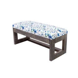 Ławka Pufa Tapicerowana Siedzisko Gładkie Kwiaty Malowane LPG-16 Rozmiary od 50 cm do 200 cm