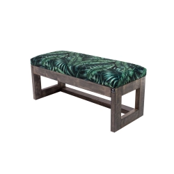 Ławka Pufa Tapicerowana Siedzisko Gładkie Liście Tropikalne LPG-16 Rozmiary od 50 cm do 200 cm
