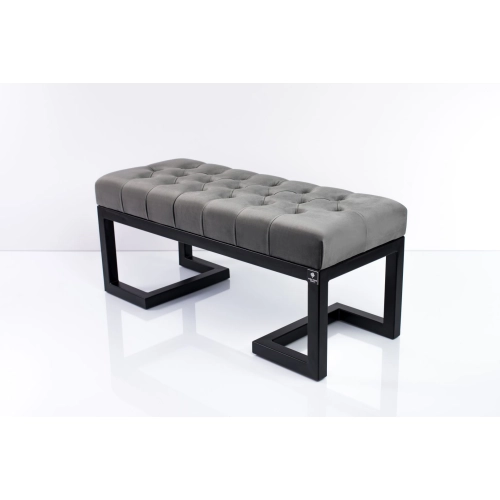 Ławka Pufa Pikowana Szary Guzik Tapicerski LPM-1 Rozmiary od 50 cm do 200 cm