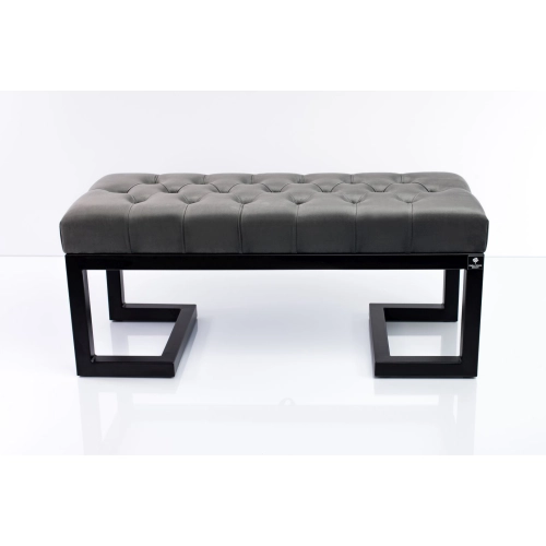 Ławka Pufa Pikowana Szary Guzik Tapicerski LPM-1 Rozmiary od 50 cm do 200 cm