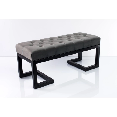Ławka Pufa Pikowana Szary Guzik Tapicerski LPM-1 Rozmiary od 50 cm do 200 cm