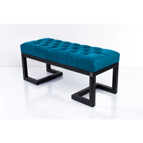 Ławka Pufa Pikowana Turkus Guzik Tapicerski LPM-1 Rozmiary od 50 cm do 200 cm