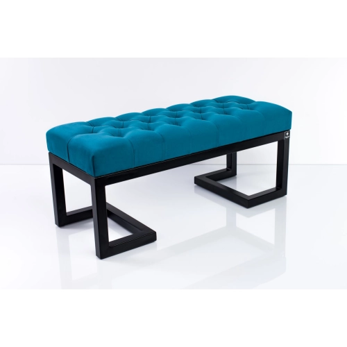 Ławka Pufa Pikowana Turkus Guzik Tapicerski LPM-1 Rozmiary od 50 cm do 200 cm