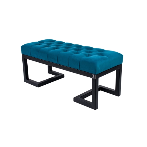 Ławka Pufa Pikowana Turkus Guzik Tapicerski LPM-1 Rozmiary od 50 cm do 200 cm