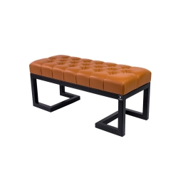 Ławka Pufa Pikowana Brązowa Ekoskóra LPM-1 Rozmiary od 50 cm do 200 cm