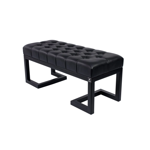 Ławka Pufa Pikowana Czarny Ekoskóra LPM-1 Rozmiary od 50 cm do 200 cm