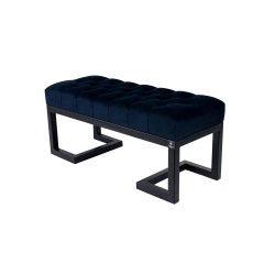 Ławka Pufa Pikowana Granatowy Guzik Tapicerski LPM-1 Rozmiary od 50 cm do 200 cm