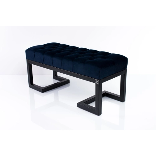 Ławka Pufa Pikowana Granatowy Guzik Tapicerski LPM-1 Rozmiary od 50 cm do 200 cm