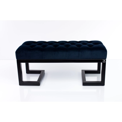 Ławka Pufa Pikowana Granatowy Guzik Tapicerski LPM-1 Rozmiary od 50 cm do 200 cm
