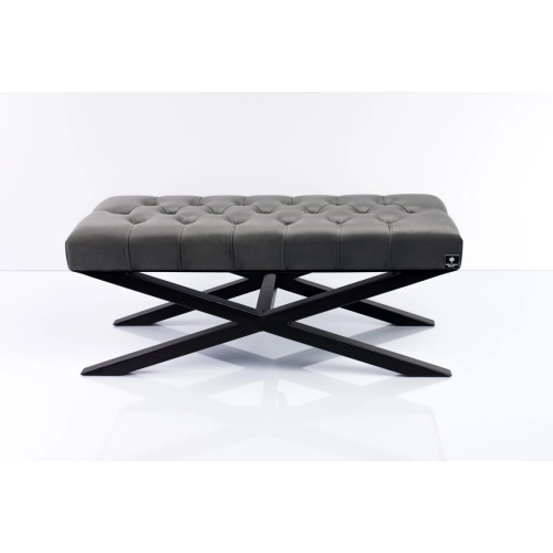 Ławka Pufa Pikowana Szary Guzik Tapicerski LPM-10 Rozmiary od 50 cm do 200 cm