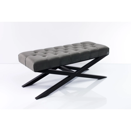 Ławka Pufa Pikowana Szary Guzik Tapicerski LPM-10 Rozmiary od 50 cm do 200 cm