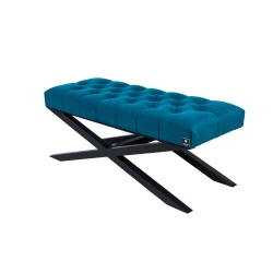 Ławka Pufa Pikowana Turkus Guzik Tapicerski LPM-10 Rozmiary od 50 cm do 200 cm