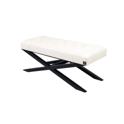 Ławka Pufa Pikowana Biały Ekoskóra LPM-10 Rozmiary od 50 cm do 200 cm