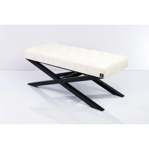 Ławka Pufa Pikowana Biały Ekoskóra LPM-10 Rozmiary od 50 cm do 200 cm