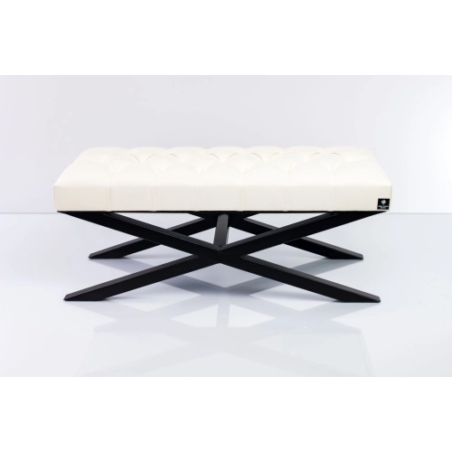 Ławka Pufa Pikowana Biały Ekoskóra LPM-10 Rozmiary od 50 cm do 200 cm